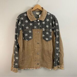 Pol NWT Star Corduroy Jacket Orange Black USA Western Women’s Large